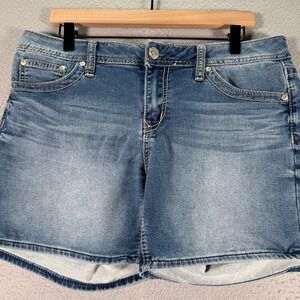 Seven7 Jeans Shorts Womens 12 Blue Lightwash Comfort Denim Stretch Summer 6"